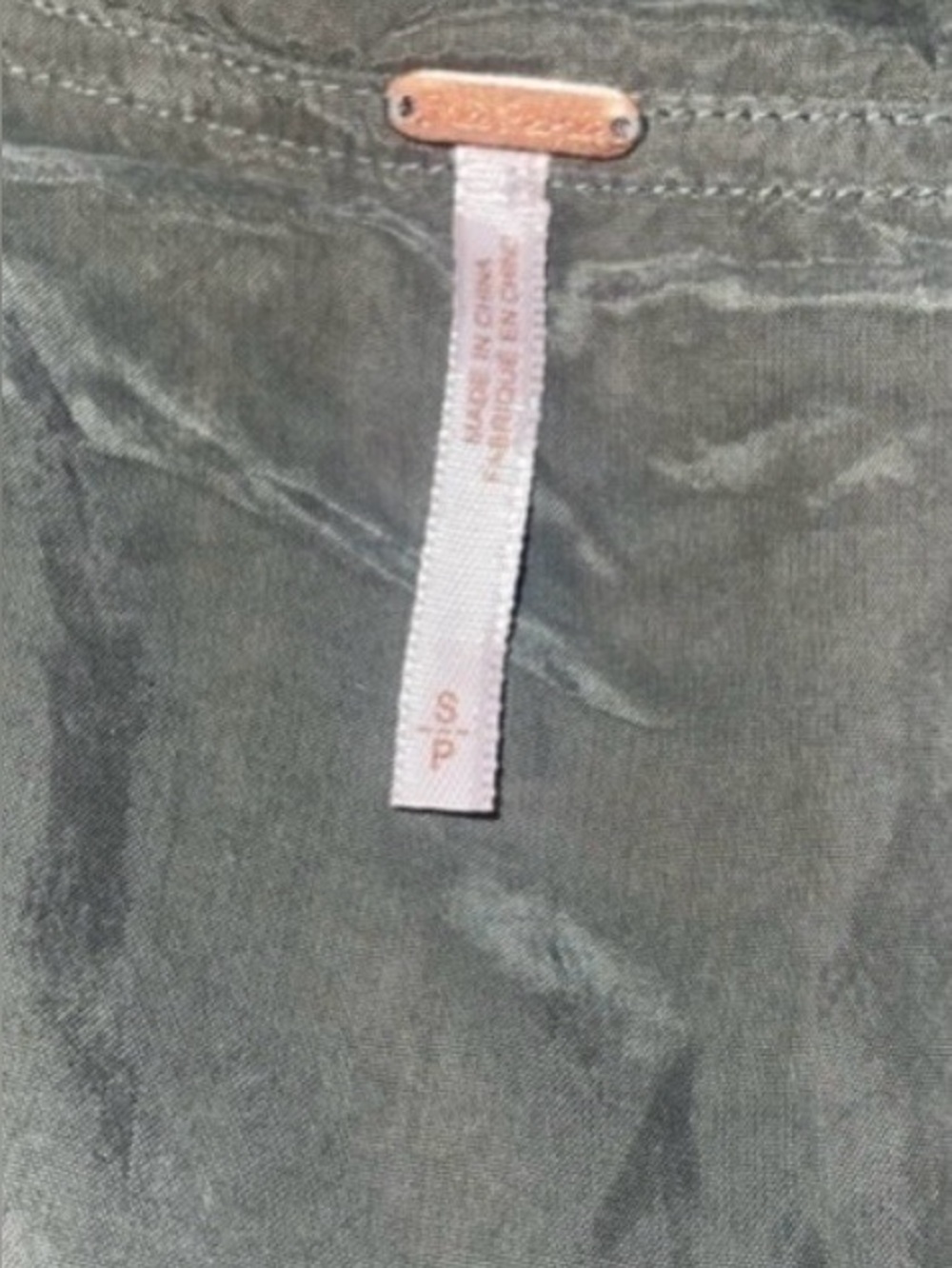 Free People Army Green Utility Jacket | Cupro NWOT SP (Runs Oversized) - Picture 7 of 8